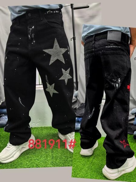 Jeans noirs étoiles homme