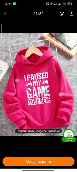Sweat à capuche Gamer