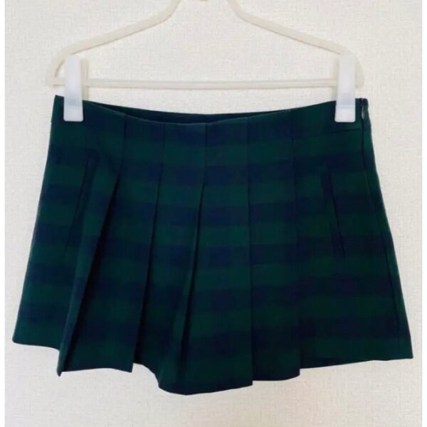 Mini-jupe évasée verte