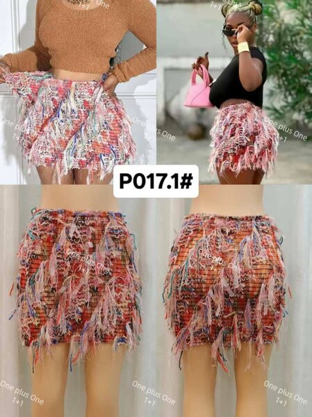 Jupe en fibres colorées