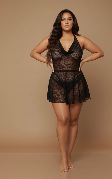 Nuisette en dentelle noire