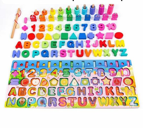 Jeu éducatif en bois coloré