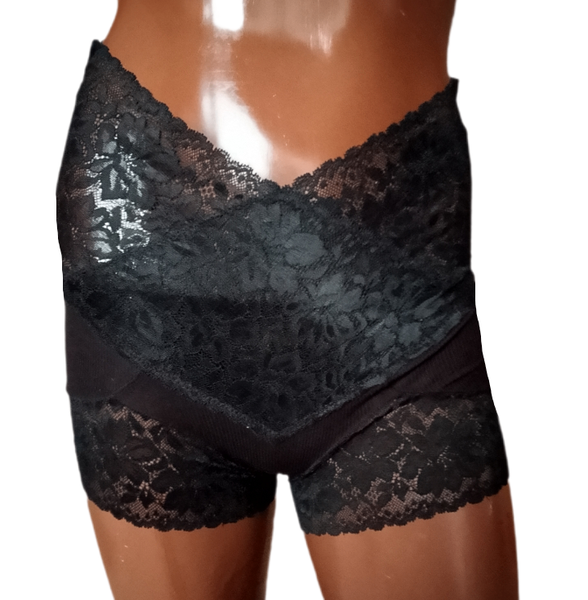 Shorty taille haute dentelle