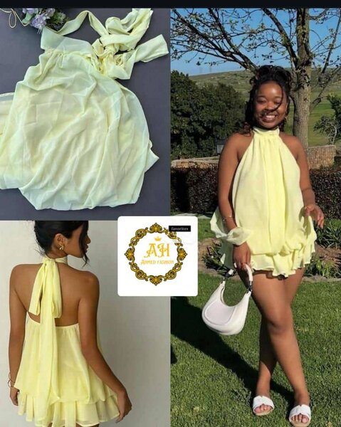 Robe d'été dos nu jaune