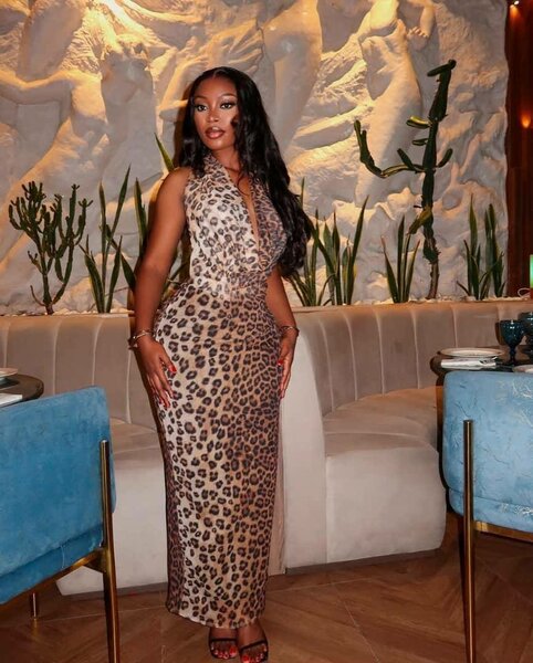 Robe longue léopard élégante