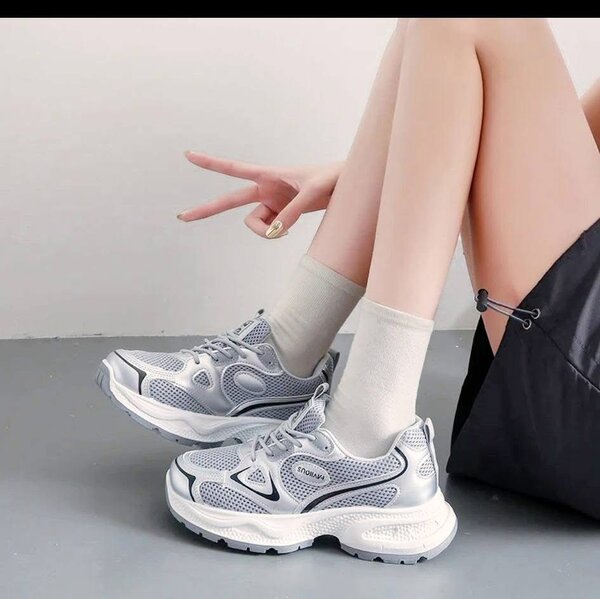 Baskets Mode Argent Femmes