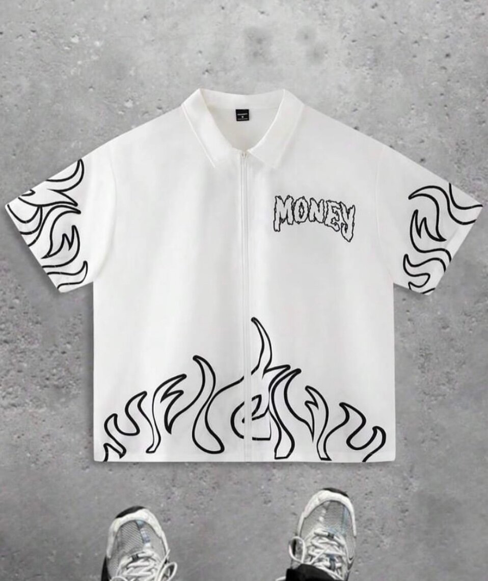 Chemise à motif flammes