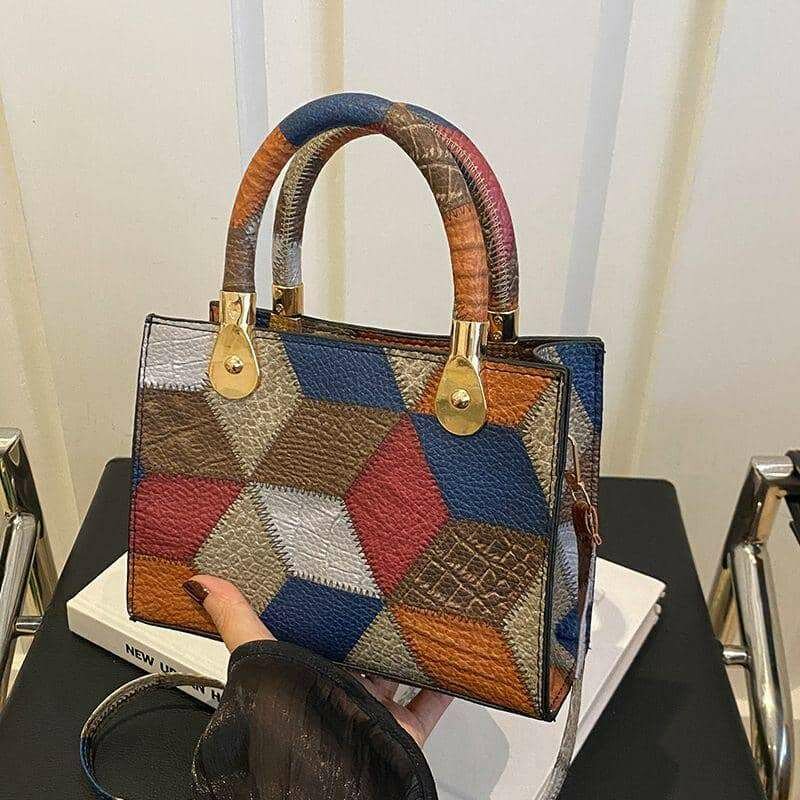 Sac à main en cuir géométrique