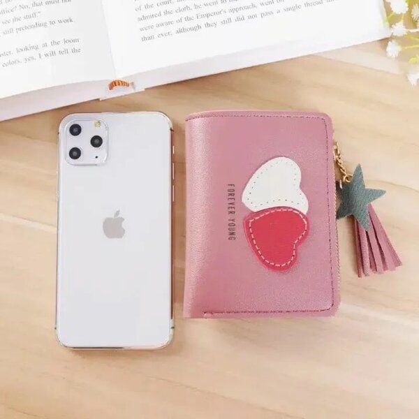 Korean New Heart Coin Purse Women's Short Fringe Zipper Coin
