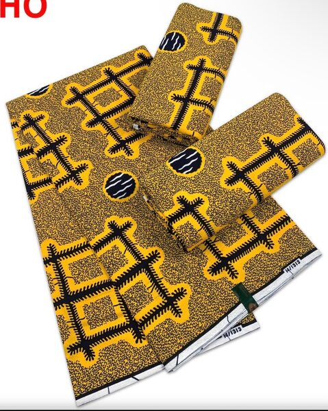 Tissu Wax Africain Jaune
