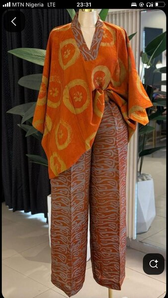 Ensemble femme africaine orange
