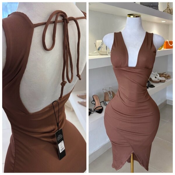 Robe Midi Échancrée Élégante