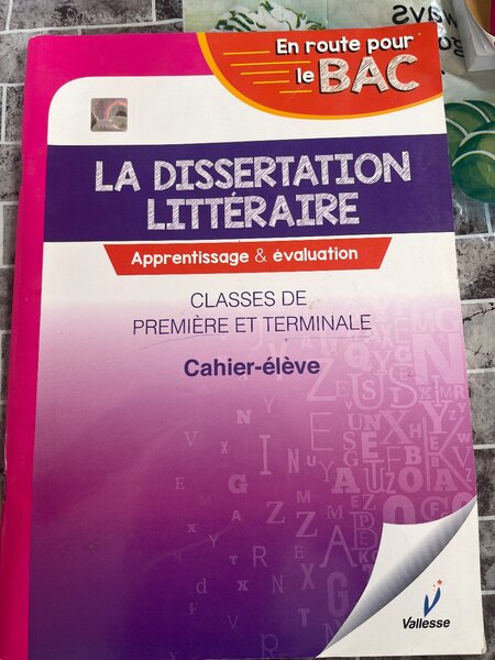 Cahier de Dissertation Littéraire Bac