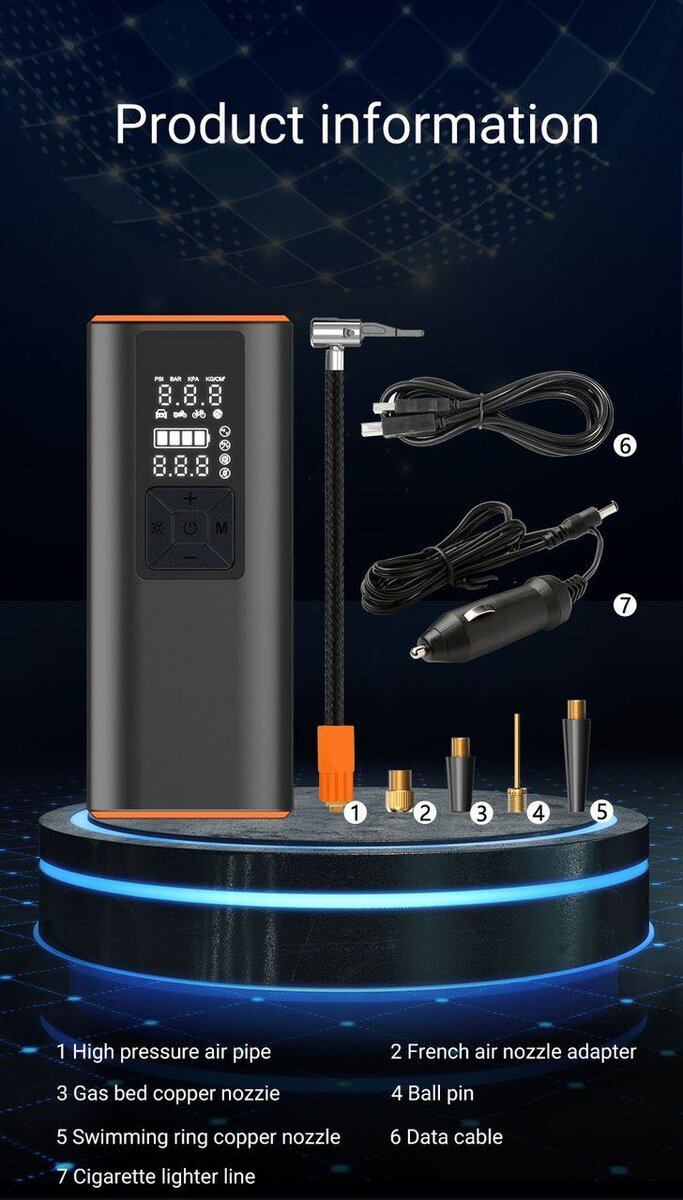Rechargeable Electric Tyre Pump