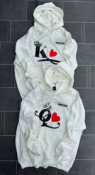 Sweat à capuche couple K et Q