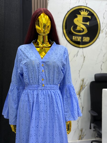 Robe longue bohème bleu