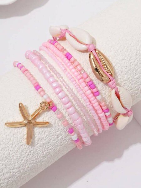 Bracelet Coquillages Rose