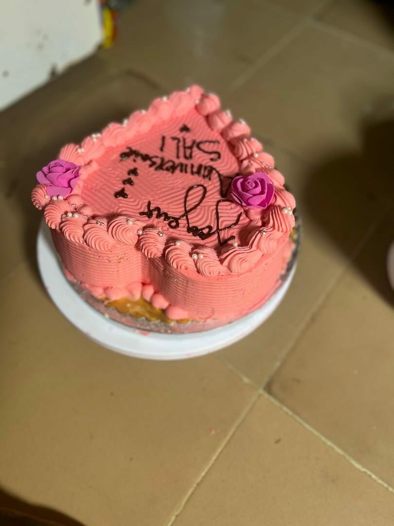 Gâteau d'Anniversaire Coeur Rose