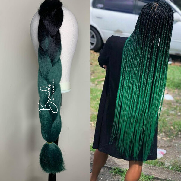Mèche à tresser Verte