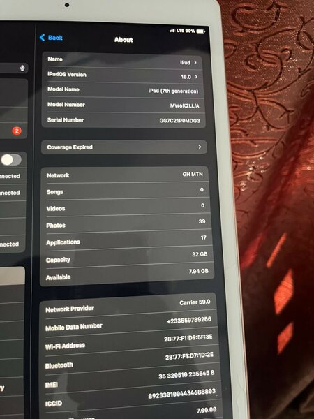 APPLE IPAD 7TH GEN WIFI CELLULAR 32 GIG