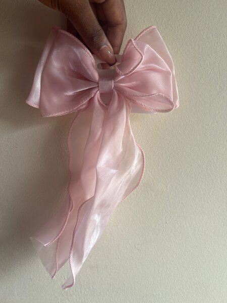 Grand Nœud Rose en Satin