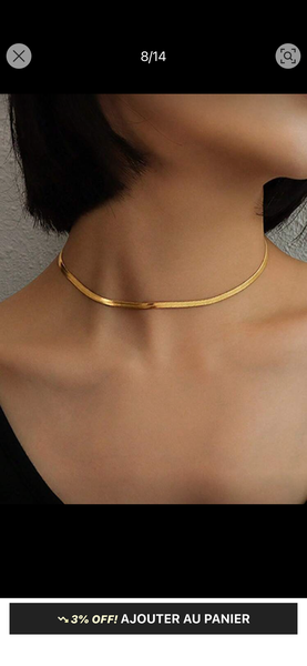 Collier Ras du Cou Doré Élégant