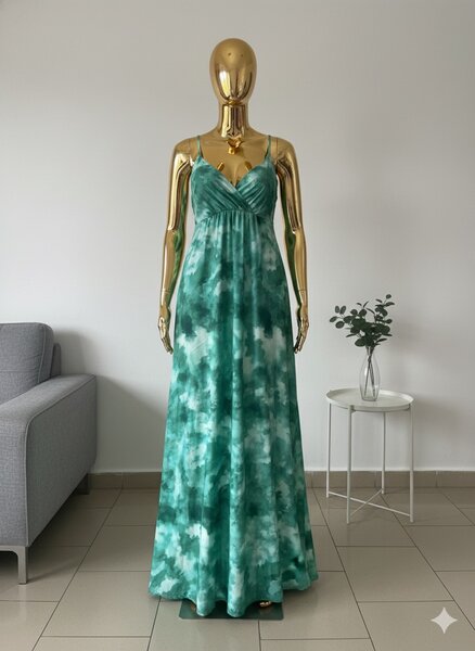 Robe longue d'été verte