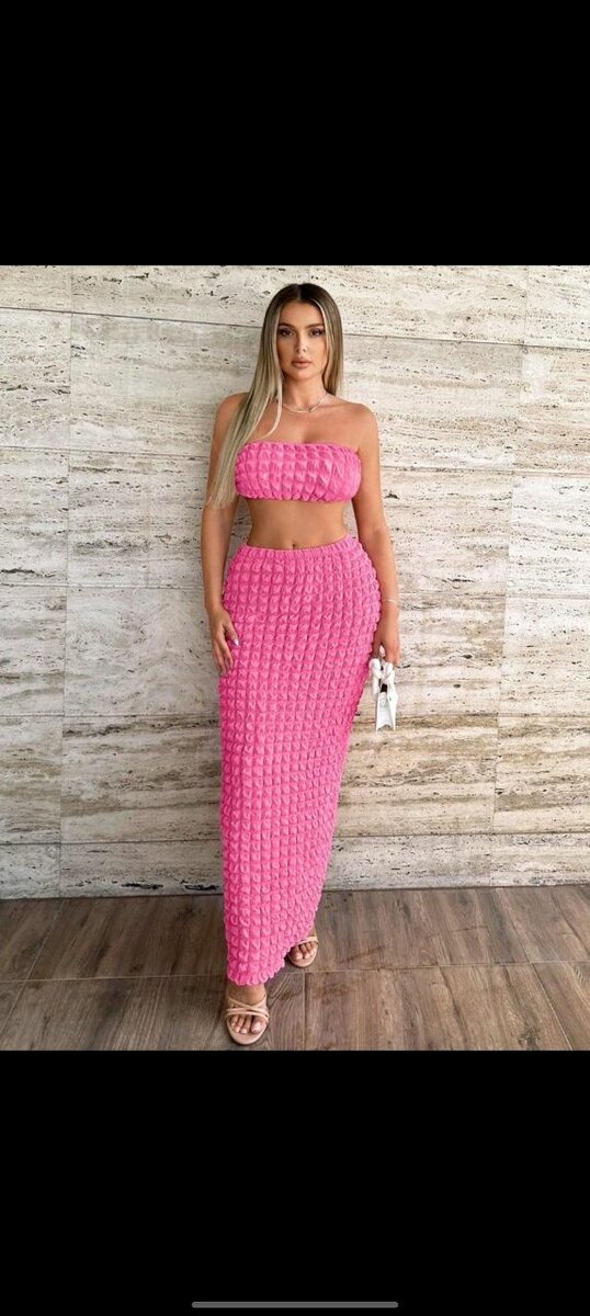 Ensemble jupe longue tricotée