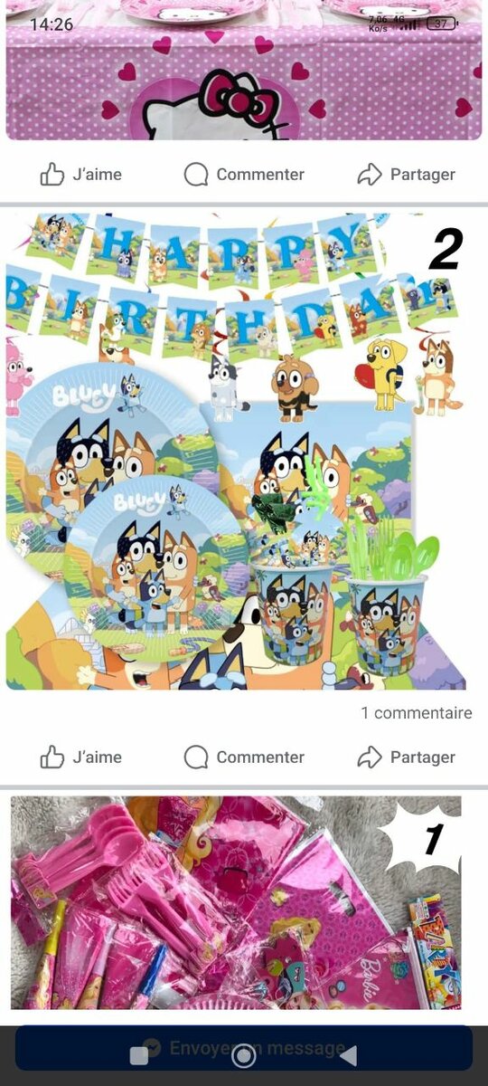 Set de fête d'anniversaire licorne