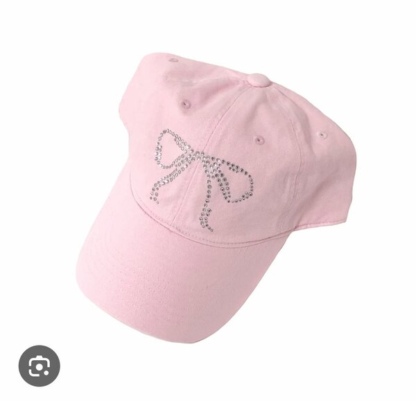 Casquette Rose Strass Noeud