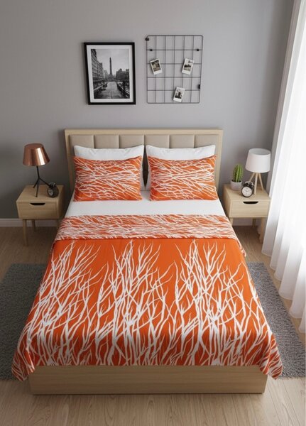 Housse de lit orange design