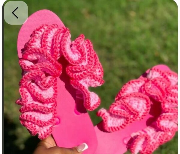 Handmade Pink Yarn Sandals