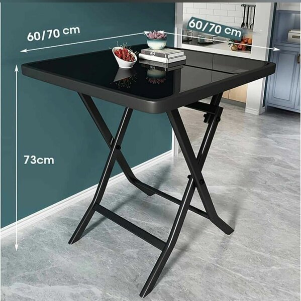 Table pliable vitrée