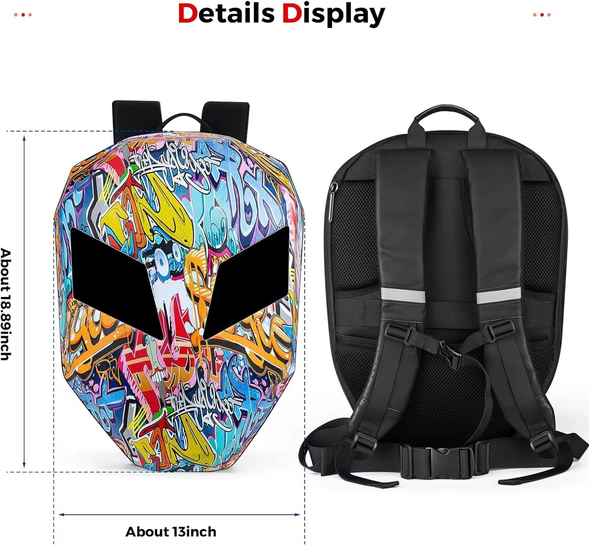 Sac à dos graffiti LED moto