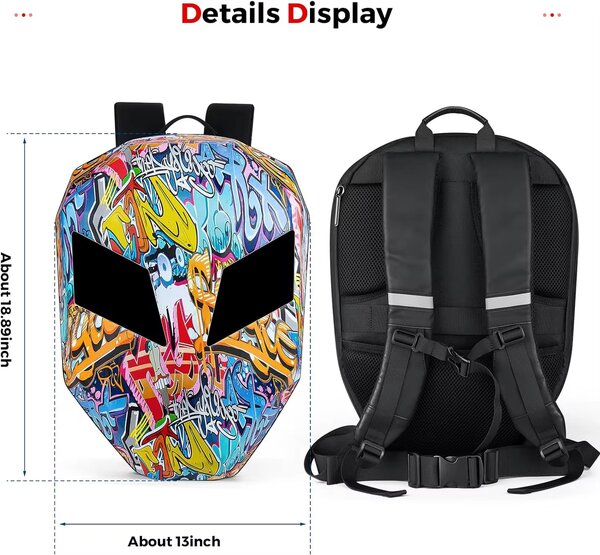 Sac à dos graffiti LED moto