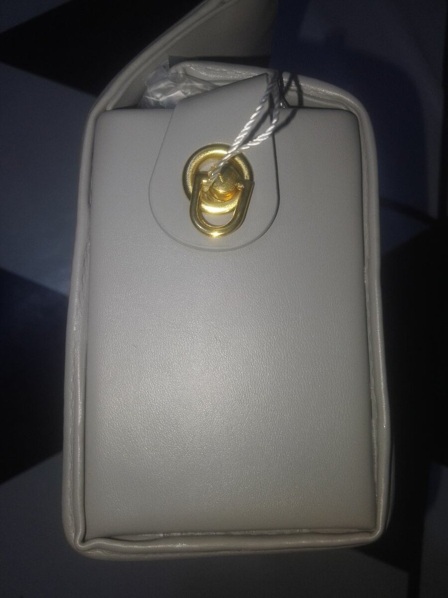 Sac à main en cuir blanc avec fermoir doré