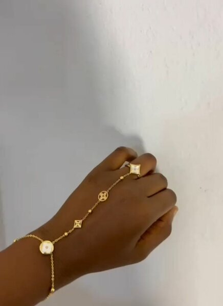 Bracelet bague doré élégant