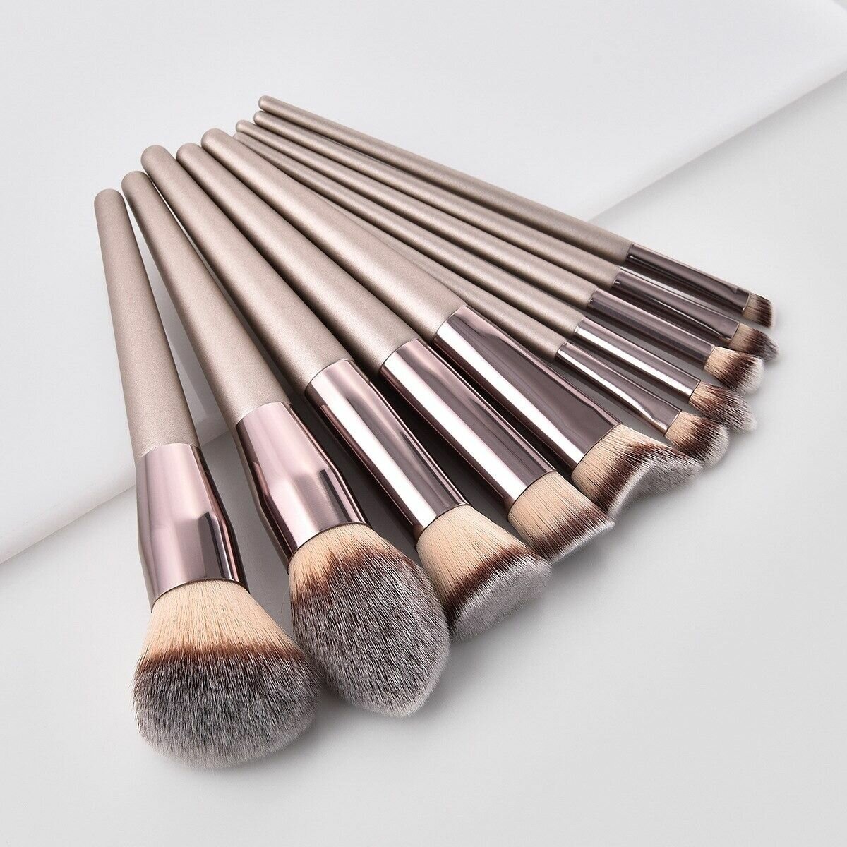 10 PCS Makeup Brushes Powder Foundation Eyeshadow Eyelashes