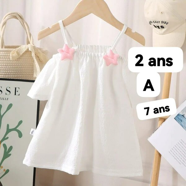 Robe blanche étoile fille