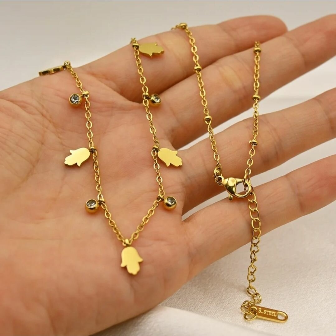 Gold Hamsa Charm Necklace