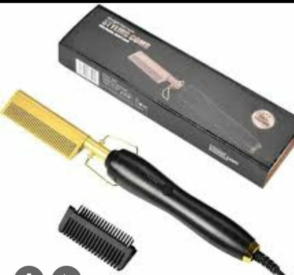 Peigne chauffant électrique doré