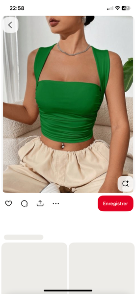 Top court froncé femme