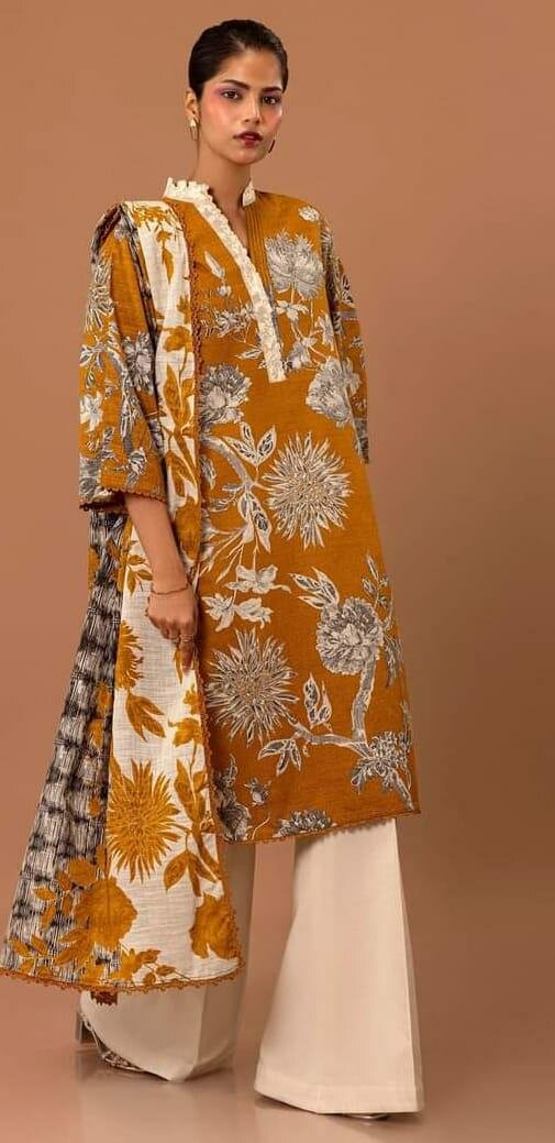 3 piece unstitched khaddar suits.