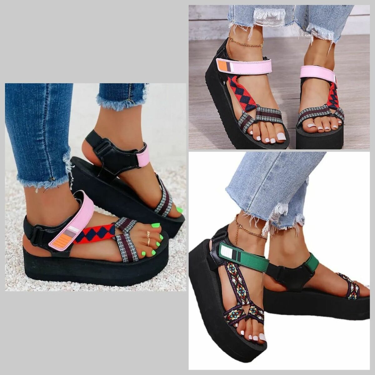 Magnifiques sandales multicolores