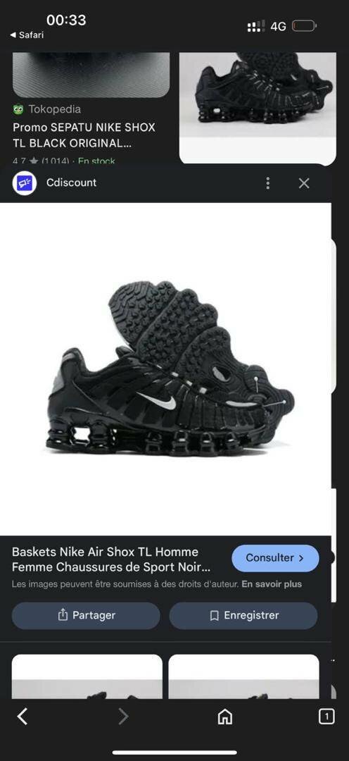 Chaussures Nike Shox TL Noires