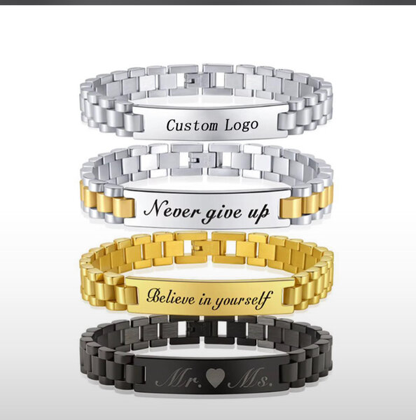 Bracelets personnalisables en acier inoxydable