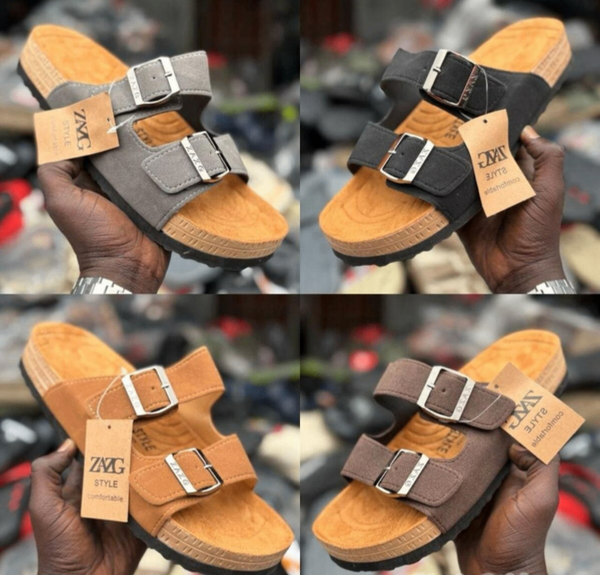 Sandales plates pour homme en cuir