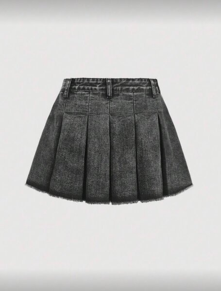 Jupe plissée en denim