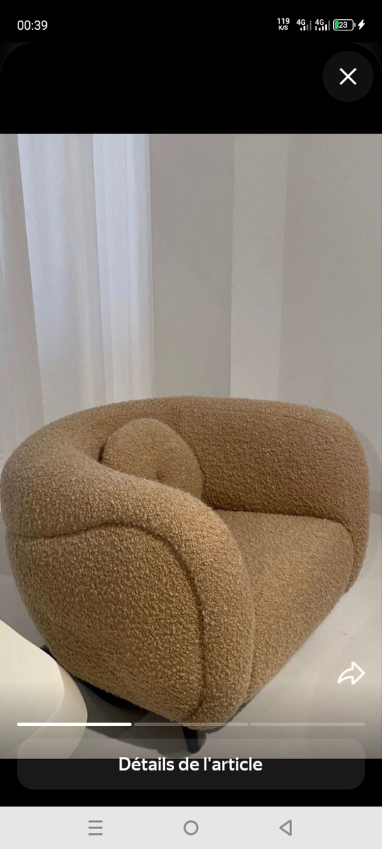 Fauteuil Moderne en Tissu Bouclé