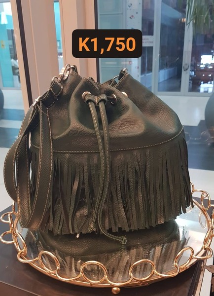 black leather bag